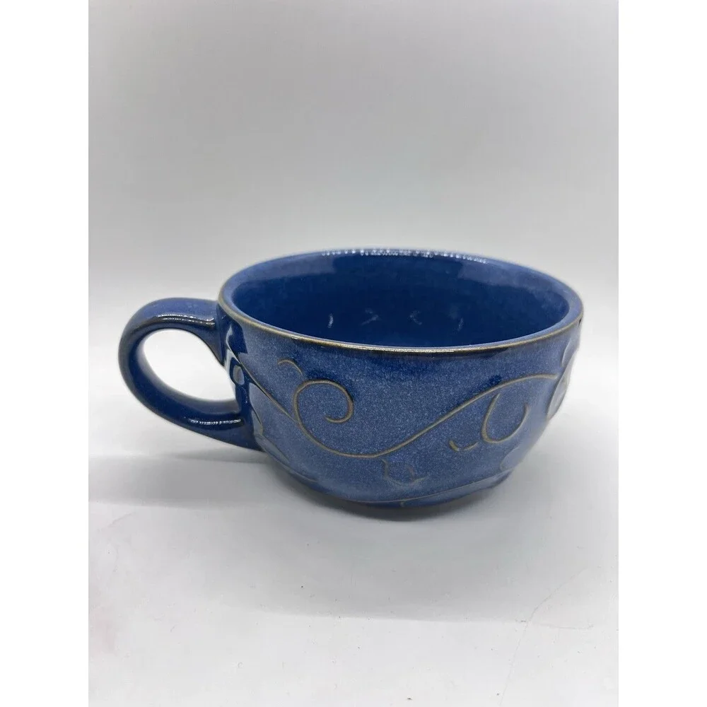 Pier 1 Blue Stoneware Coffee Mug